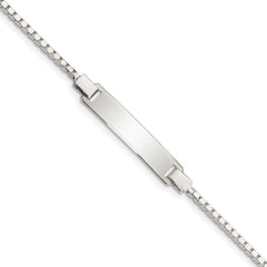 Sterling Silver Engraveable Childrens ID on Box Chain Bracelet QID67-5.5