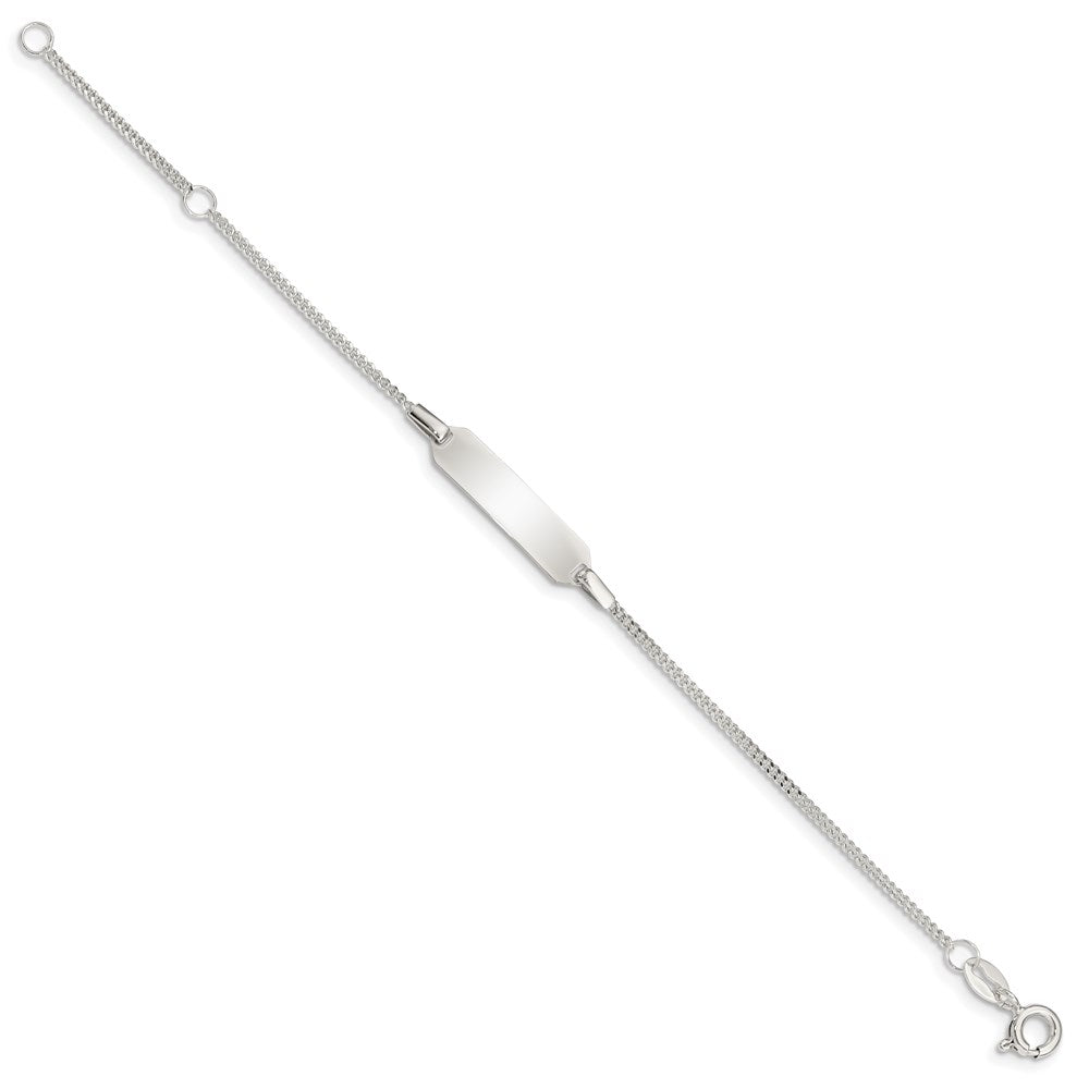 Sterling Silver Childrens 5in Plus 1in EXT ID Curb Link Bracelet QID69-6