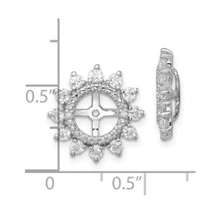 QJ104APR Sterling Silver Rhodium Diam. & White Topaz Earring Jacket