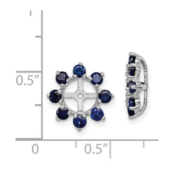 QJ116SEP Sterling Silver Rhodium Created Sapphire Earring Jacket