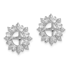 QJ119APR Sterling Silver Rhodium Diam. & White Topaz Earring Jacket