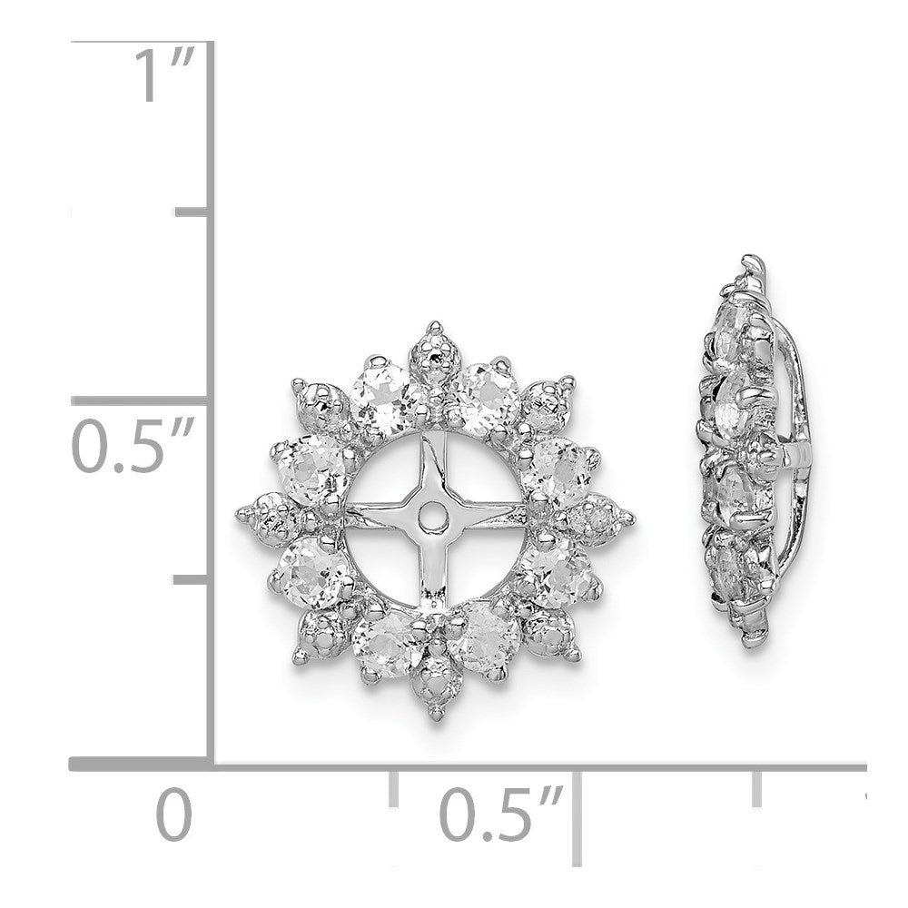 QJ119APR Sterling Silver Rhodium Diam. & White Topaz Earring Jacket