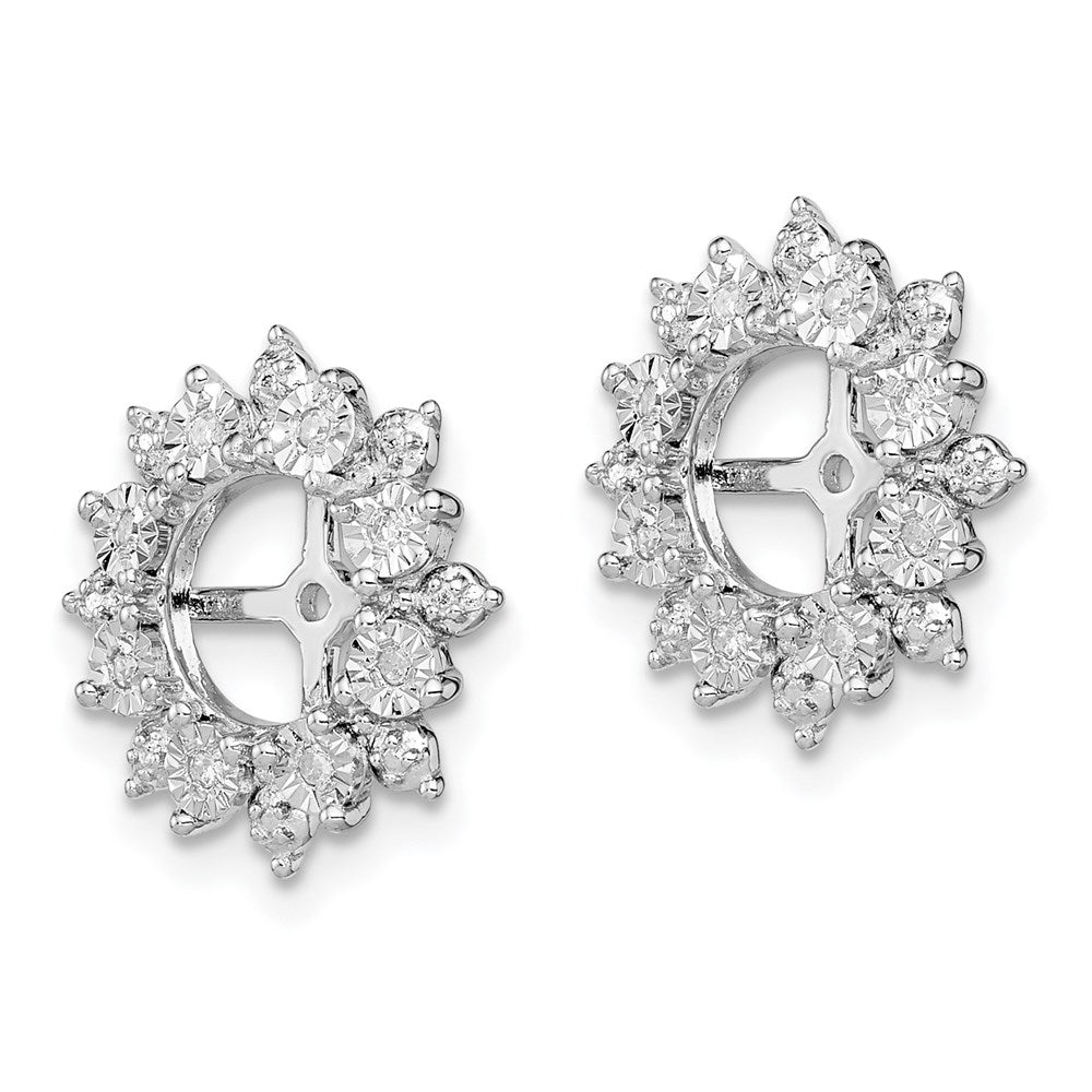 QJ121 Sterling Silver Rhodium Diam. Earring Jacket