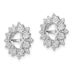 QJ121 Sterling Silver Rhodium Diam. Earring Jacket