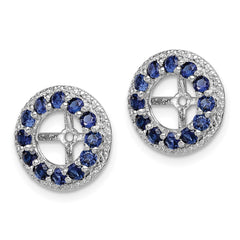 QJ123SEP Sterling Silver Rhodium Diam. & Created Sapphire Earring Jacket
