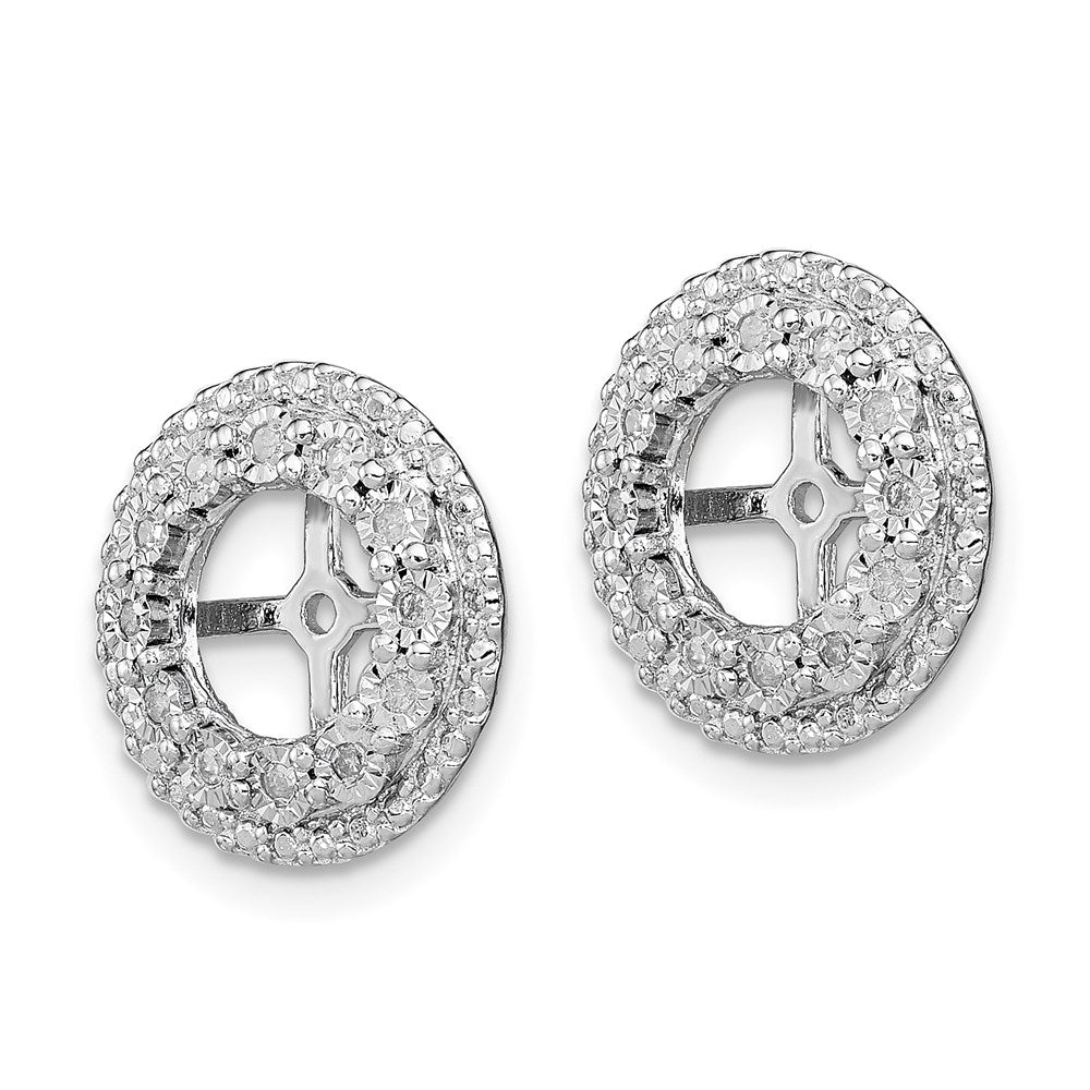 QJ126 Sterling Silver Rhodium Diam. Earring Jacket