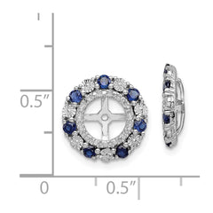 QJ129SEP Sterling Silver Rhodium Created Sapphire Earring Jacket