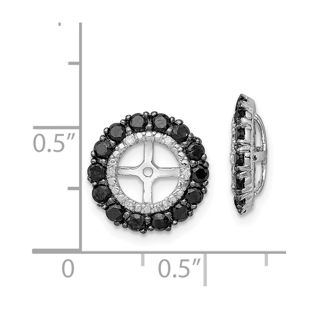 QJ133 Sterling Silver Rhodium Diam. & Black Sapphire Earring Jacket