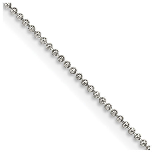 Sterling Silver 1mm Beaded ChainQK25