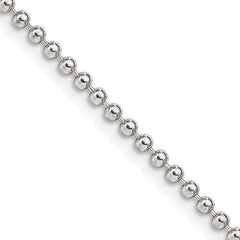 Sterling Silver 2mm Beaded ChainQK27