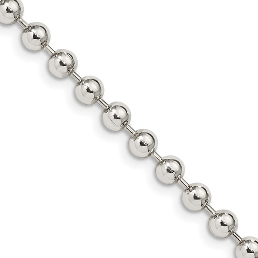 Sterling Silver 4mm Beaded ChainQK29