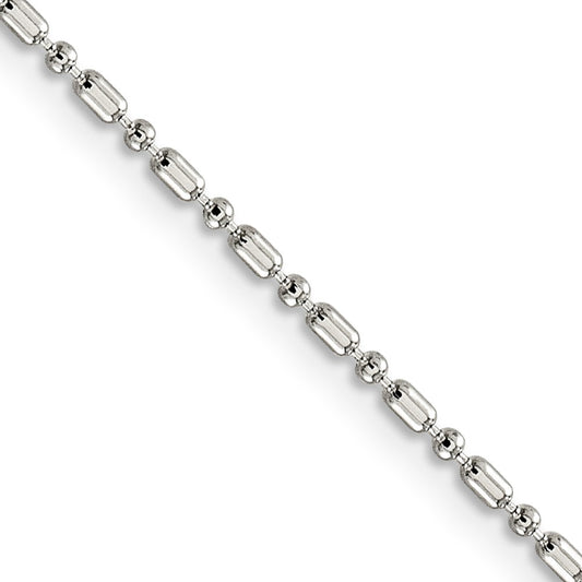 Sterling Silver 1.5mm Fancy Beaded ChainQK30