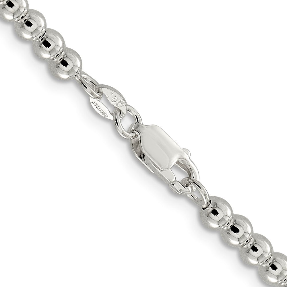 Sterling Silver 4mm Beads on Box ChainQK33