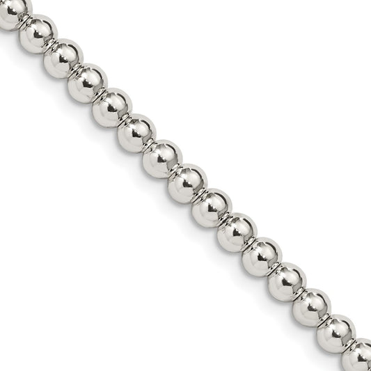 Sterling Silver 4mm Beads on Box ChainQK33