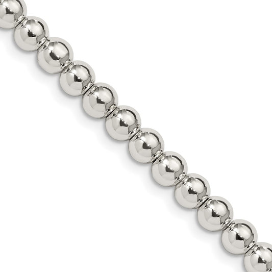 Sterling Silver 5mm Beads on Box ChainQK34