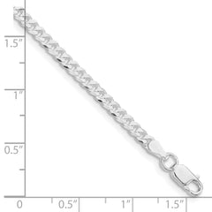 Sterling Silver Rhodium-plated 3.15mm Flat Curb Chain QLB080R-8