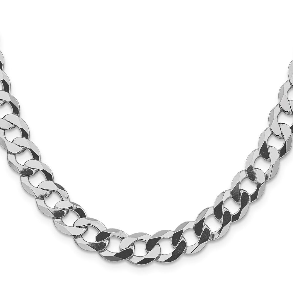 Sterling Silver Rhodium-plated 9.75mm Flat Curb ChainQLB250R