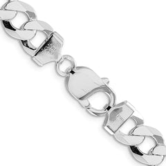 Sterling Silver Rhodium-plated 9.75mm Flat Curb ChainQLB250R