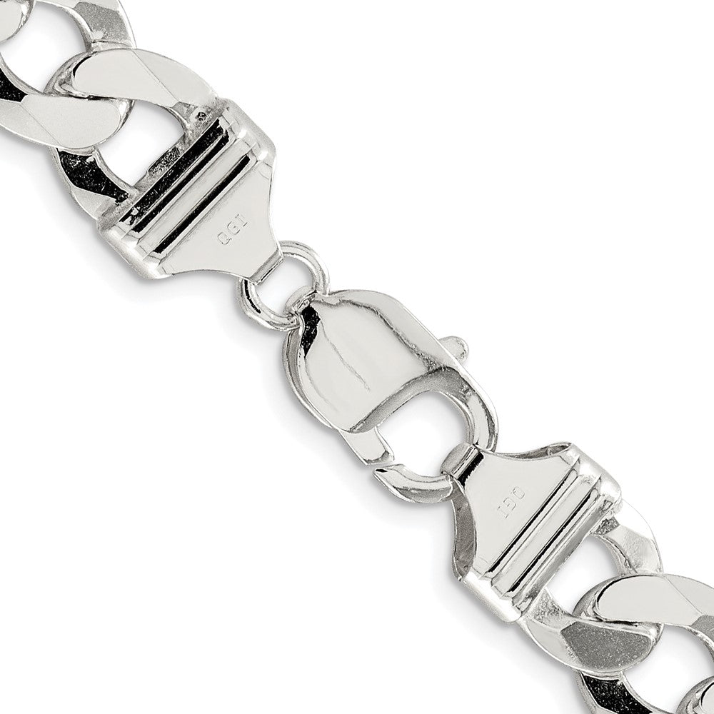 Sterling Silver Rhodium-plated 11.75mm Flat Curb ChainQLB300R
