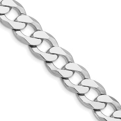 Sterling Silver Rhodium-plated 11.75mm Flat Curb ChainQLB300R