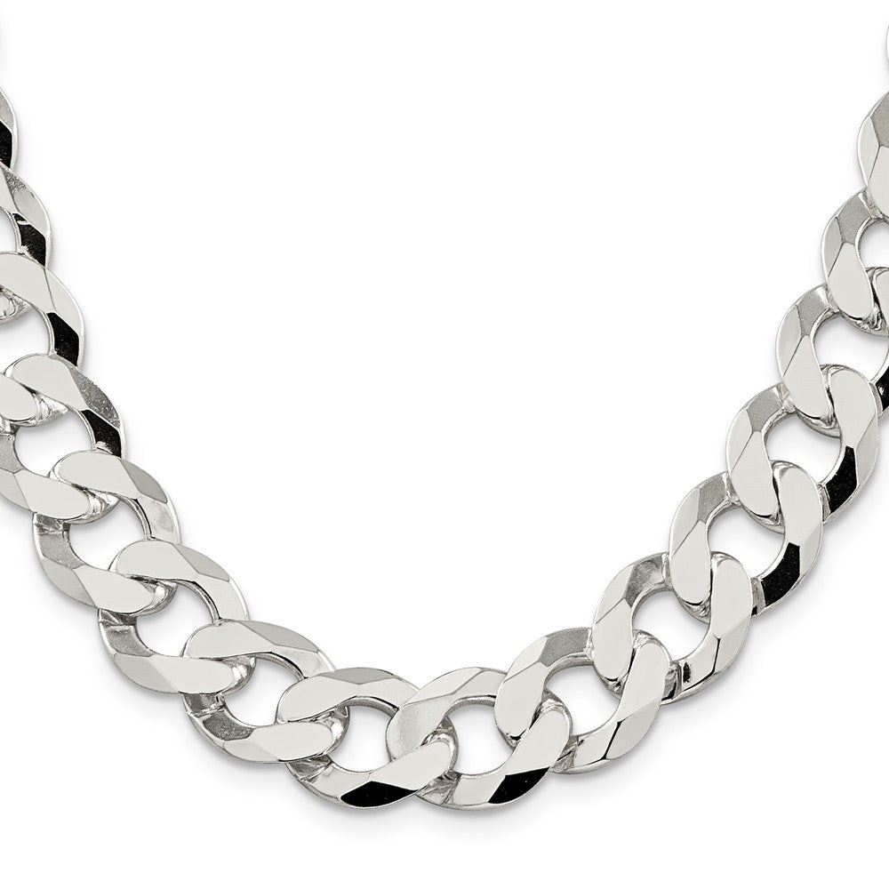 Sterling Silver 14mm Flat Curb ChainQLB350