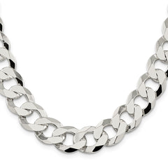 Sterling Silver 14mm Flat Curb ChainQLB350