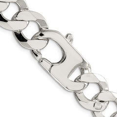 Sterling Silver 14mm Flat Curb ChainQLB350