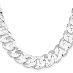 Sterling Silver 16mm Flat Curb ChainQLB400