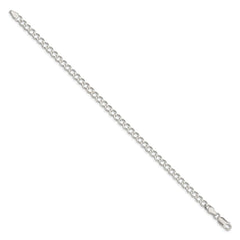 Sterling Silver 4.5mm Semi-solid Flat Curb Chain QLFB100-8