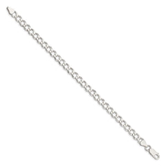 Sterling Silver 6.7mm Semi-solid Flat Curb Chain QLFB150-8
