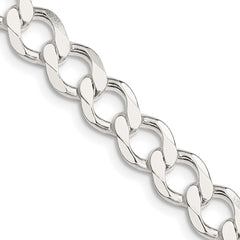 Sterling Silver 8.1mm Semi-solid Flat Curb ChainQLFB180