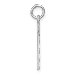 Sterling Silver Rhodium-plated Large Diamond-cut #7 Charm QLN07