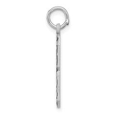 Sterling Silver Rhodium-plated Large Diamond-cut #8 Charm QLN08