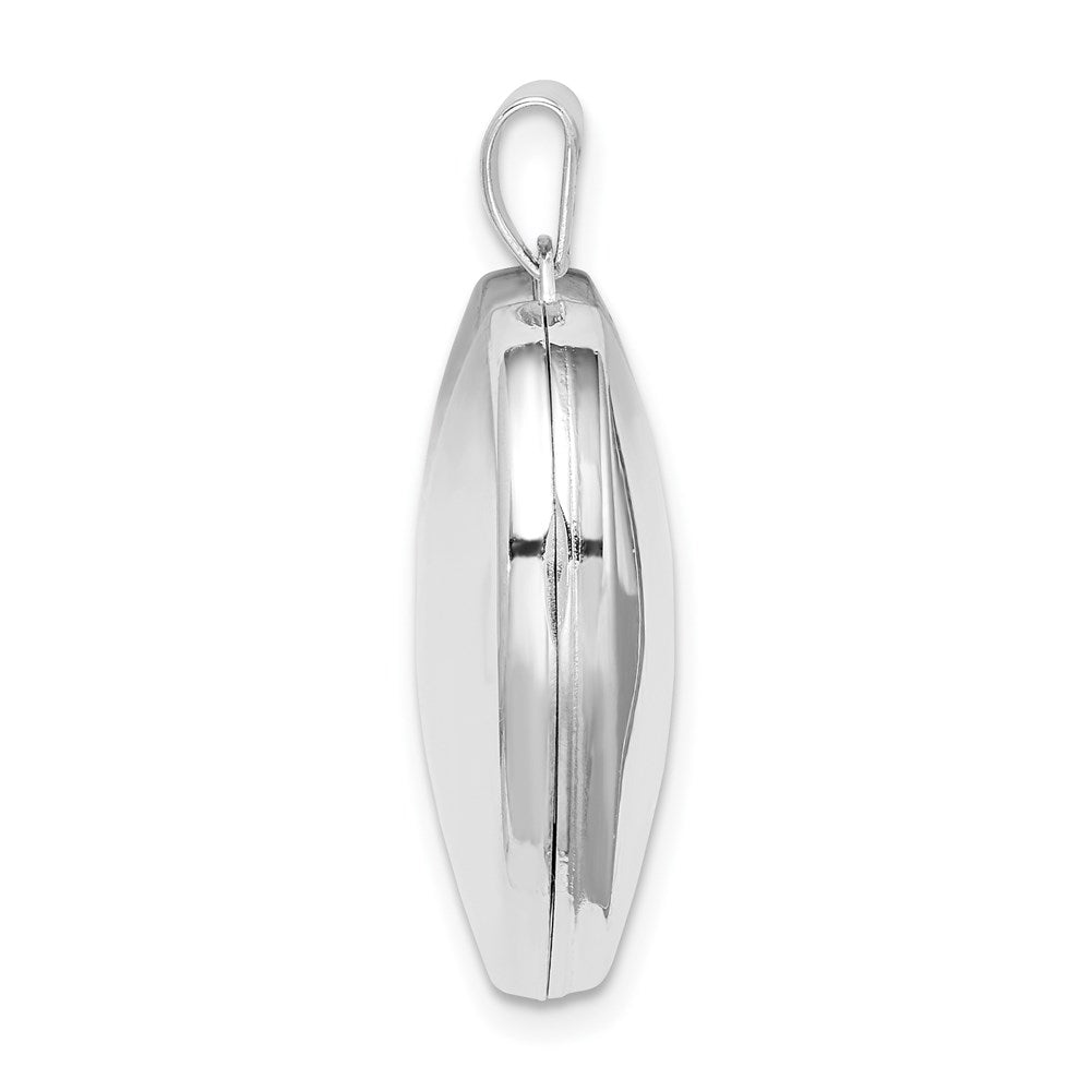 Sterling Silver Rhodium-plated Plain 21mm Heart Locket QLS100