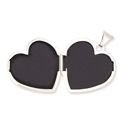 Sterling Silver Rhodium-plated Plain 21mm Heart Locket QLS100