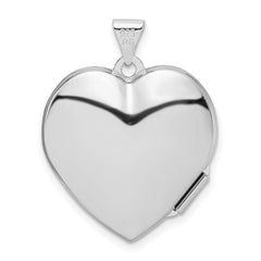 Sterling Silver Rhodium-plated Plain 21mm Heart Locket QLS100