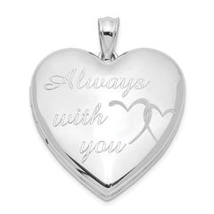 Sterling Silver Rhodium-plated Always With You Ash Holder Heart Locket QLS1003