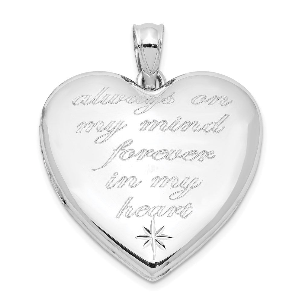 Sterling Silver Rhodium-plate Always On My Mind Ash Holder Heart Locket QLS1007