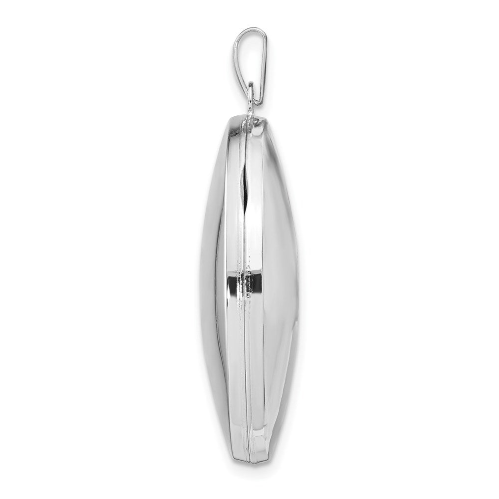 Sterling Silver Rhodium-plated Polished 32mm Oval Locket QLS101