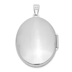 Sterling Silver Rhodium-plated Polished 32mm Oval Locket QLS101