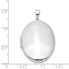 Sterling Silver Rhodium-plated Polished 32mm Oval Locket QLS101