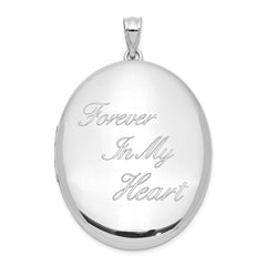 Sterling Silver Rhodium-plated Forever In My Heart Ash Holder Oval Locket QLS1015