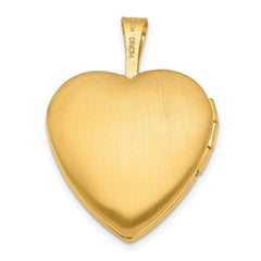 1/20 Gold Filled Satin and Polished 2-Frame 15mm Heart Locket QLS102