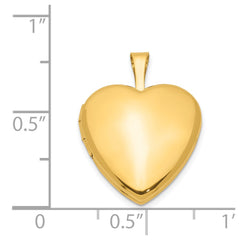 1/20 Gold Filled Satin and Polished 2-Frame 15mm Heart Locket QLS102