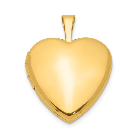 1/20 Gold Filled Satin and Polished 2-Frame 15mm Heart Locket QLS102