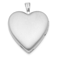 Sterling Silver Rhodium-plated Polished Hearts Border 20mm Heart Locket QLS1046
