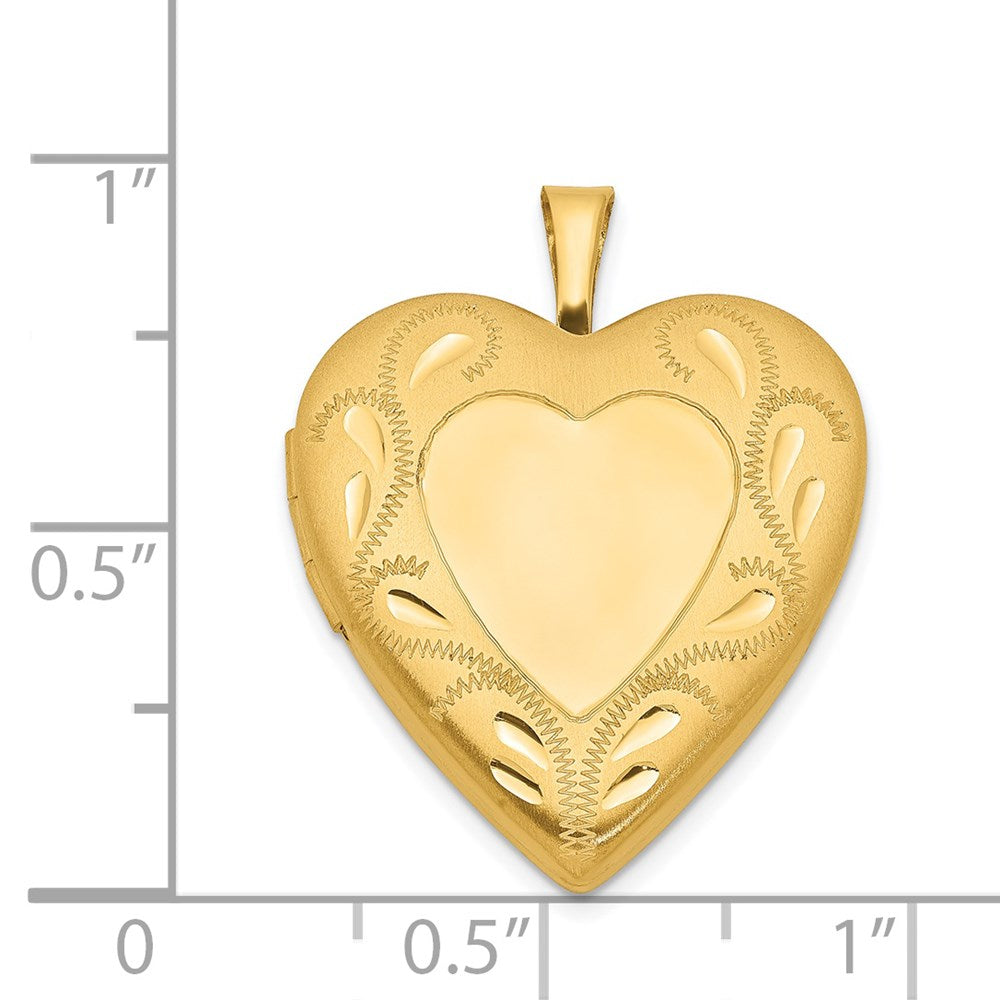 1/20 Gold Filled Polished & Satin Fancy Border 19mm Heart Locket QLS109