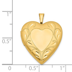 1/20 Gold Filled Polished & Satin Fancy Border 19mm Heart Locket QLS109
