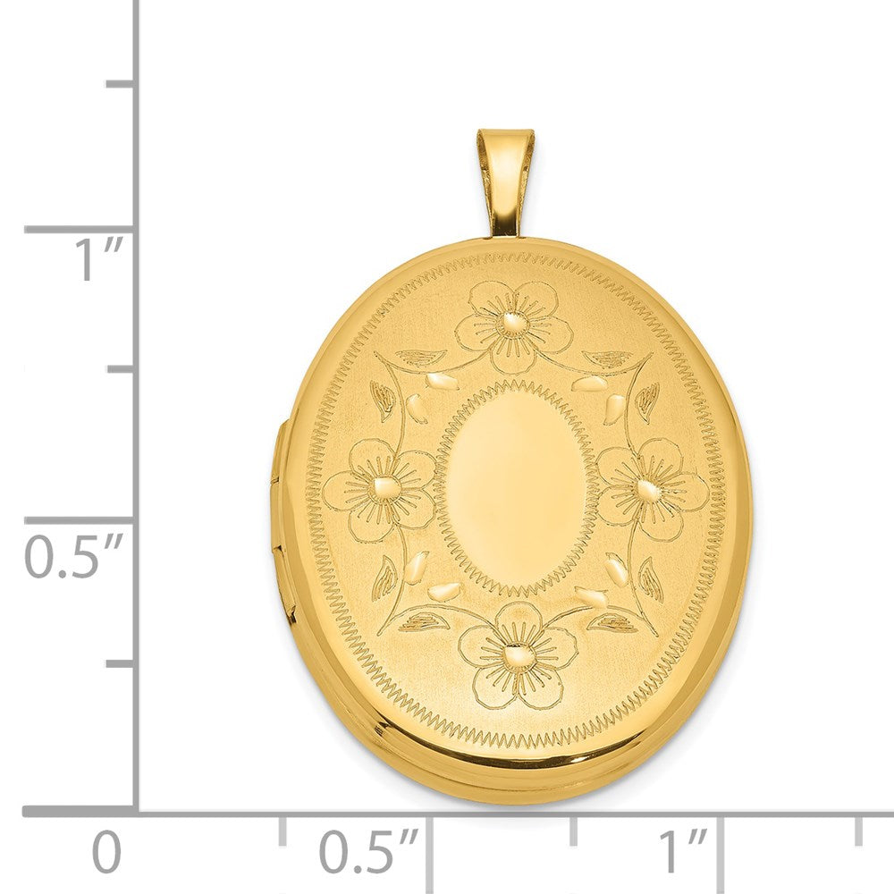 1/20 Gold Filled 26mm Floral Oval Locket QLS111