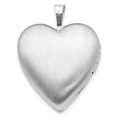 Sterling Silver Rhodium-plated Polished 20mm Heart Ash Holder Locket QLS1115--2